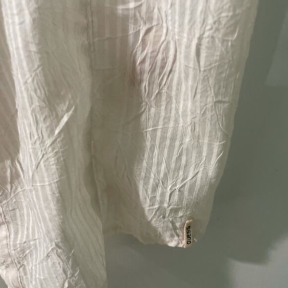 Guess Sheer button down shirt white L - Picture 3 of 6